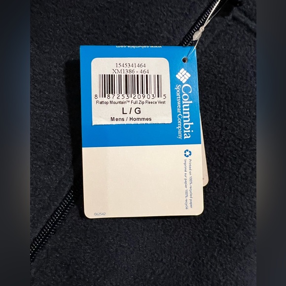 Navy Men’s Columbia Fleece Vest - Picture 5 of 5